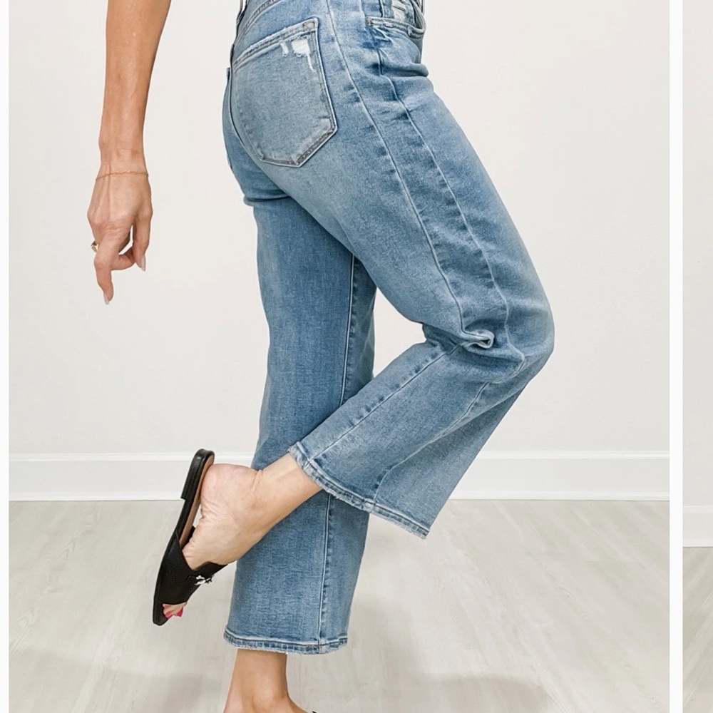 NWT VERVET Light Blue Wide Leg Cropped Women’s Jeans - Picture 3 of 4